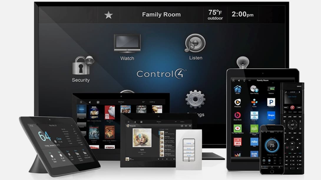 Tablet controlling home lighting scenes