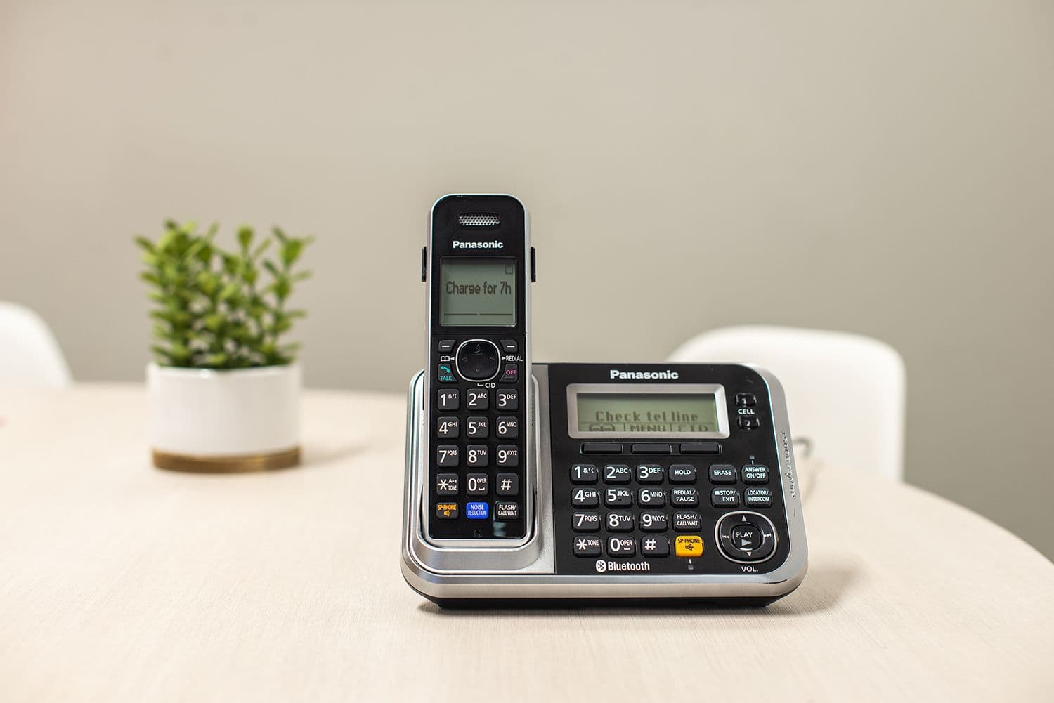 Receptionist using a multi-line phone